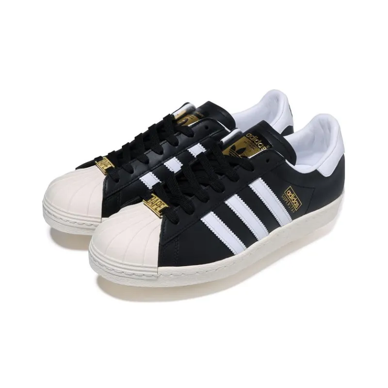 Adidas x A BATHING APE Superstar 80S Low-Top Skateboard Shoes Women's Black White-4