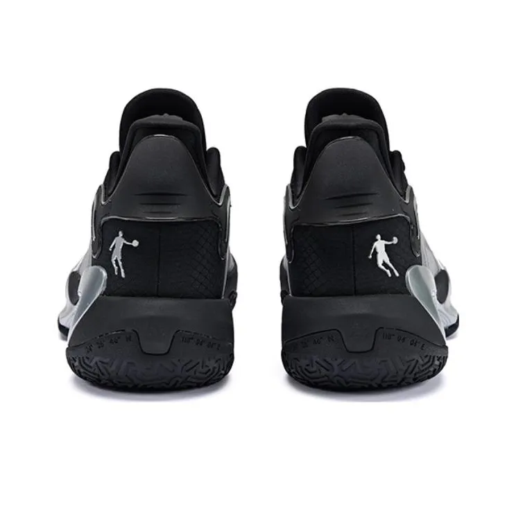 QIAODAN Battle Axe 6 Shock Absorbers With Slip Resistant Features Low Top Basketball Shoes Men's Silver Black-3