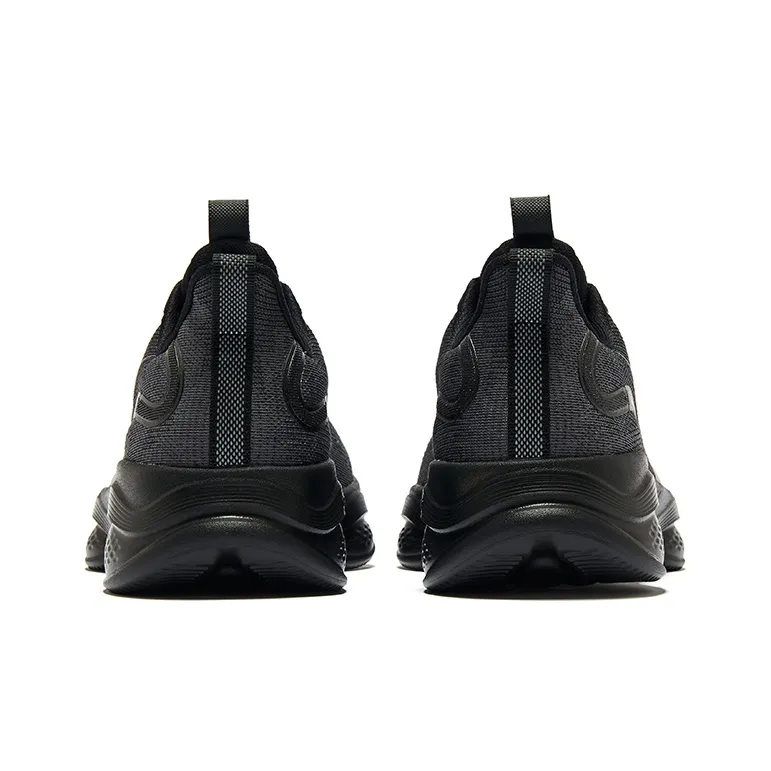 Erke Bullet 1.0 Cushioning Anti Slip Wear Resistant Breathability Low Top Running Shoes Men's Jet Black Bright Silver-3