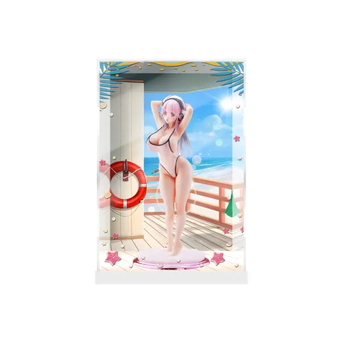 AOWOBOX Compatibility With WAVE Dream Tech Super Sonico Sonico White Swimsuit Figure Display Case Model Accessories