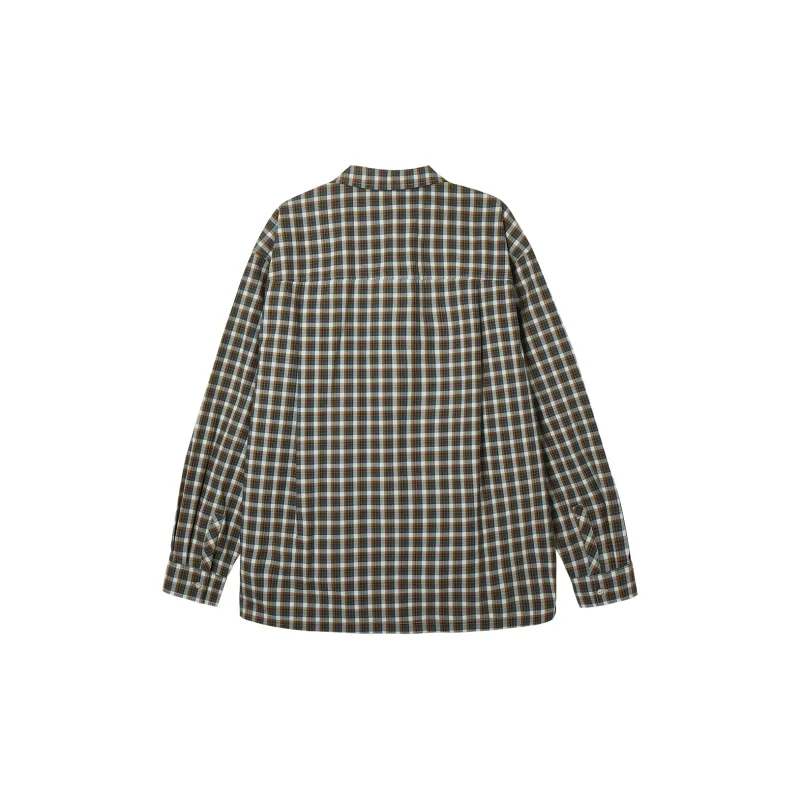 TIKIMOMOKA Shirts Men Yellow Blue Plaid-1
