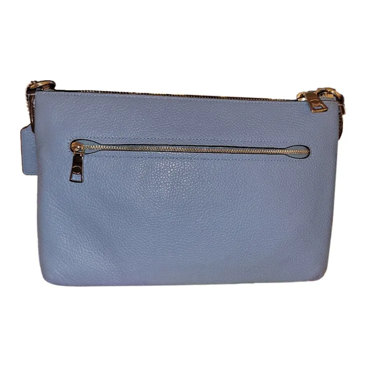 COACH Leather Shoulder Bag Crossbody Bag Women's Blue-3