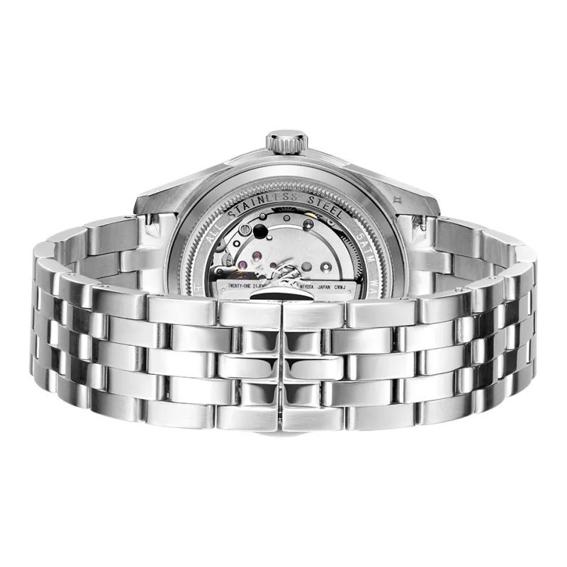 SHANGHAI National Collection Automatic Mechanical Movement Steel Strap Watch Men's Watches White Dial 943 5-3