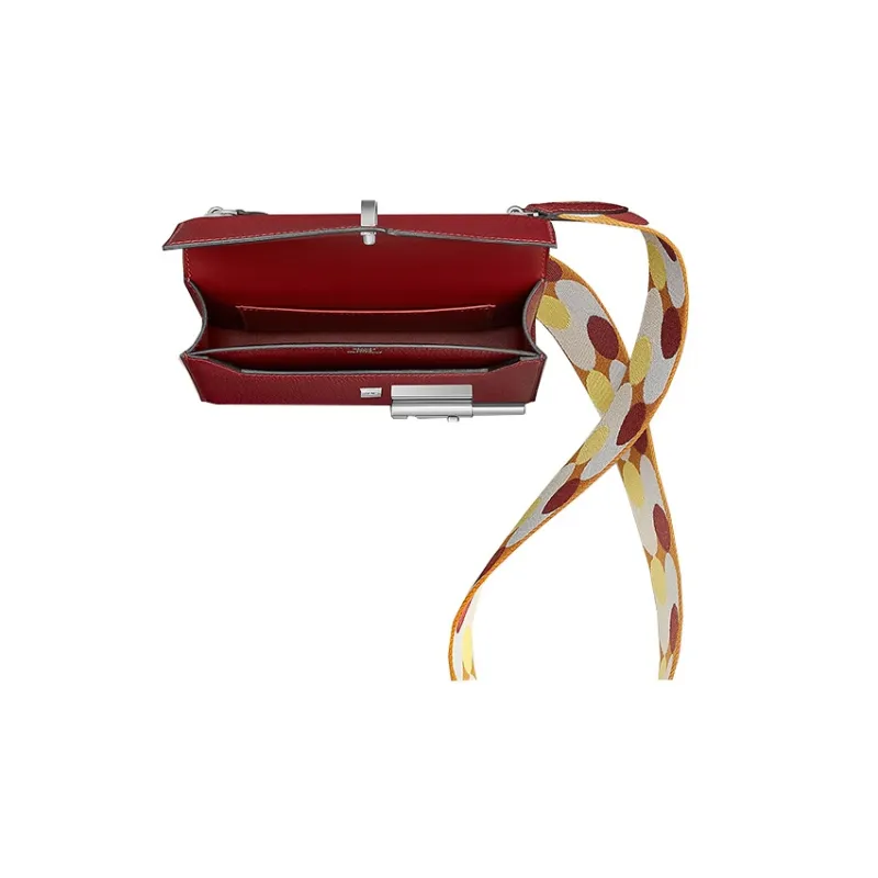 HERMES Verrou Mysore Goat Skin With Canvas Handgun Bag Shoulder Bag Crossbody Bag Regular Women's 55 Hermes Red-3