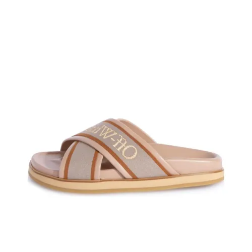 OFF-WHITE Criss-cross Leather Slides Women's