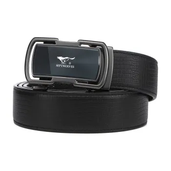 SEPTWOLVES 2023 New Arrival Genuine Business High-End Automatic Buckle Leather Belts Men's 3.55CM