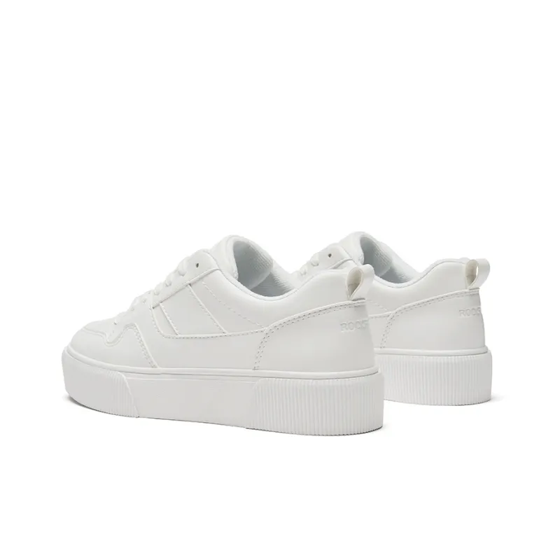 Rockfish Anti Slip Wear Resistant Low Top Skateboard Shoes Women's Pure White-3