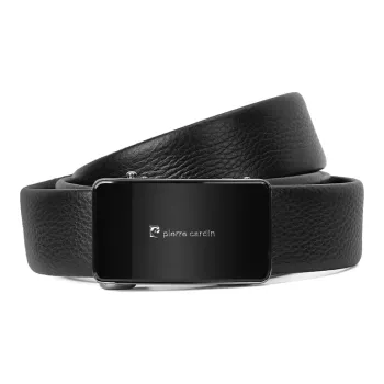 PIERRE CARDIN Mirror Finish Automatic Buckle Luxe Lite Top Grain Cow Leather Belts Men's 3.5cm