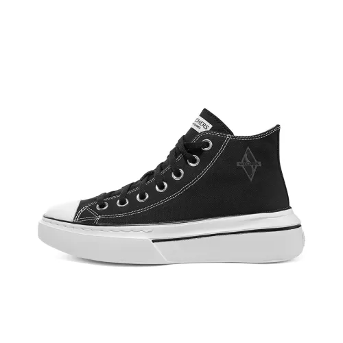 Skechers Anti Slip Wear Resistant Low Top Canvas Shoes Women's Black White