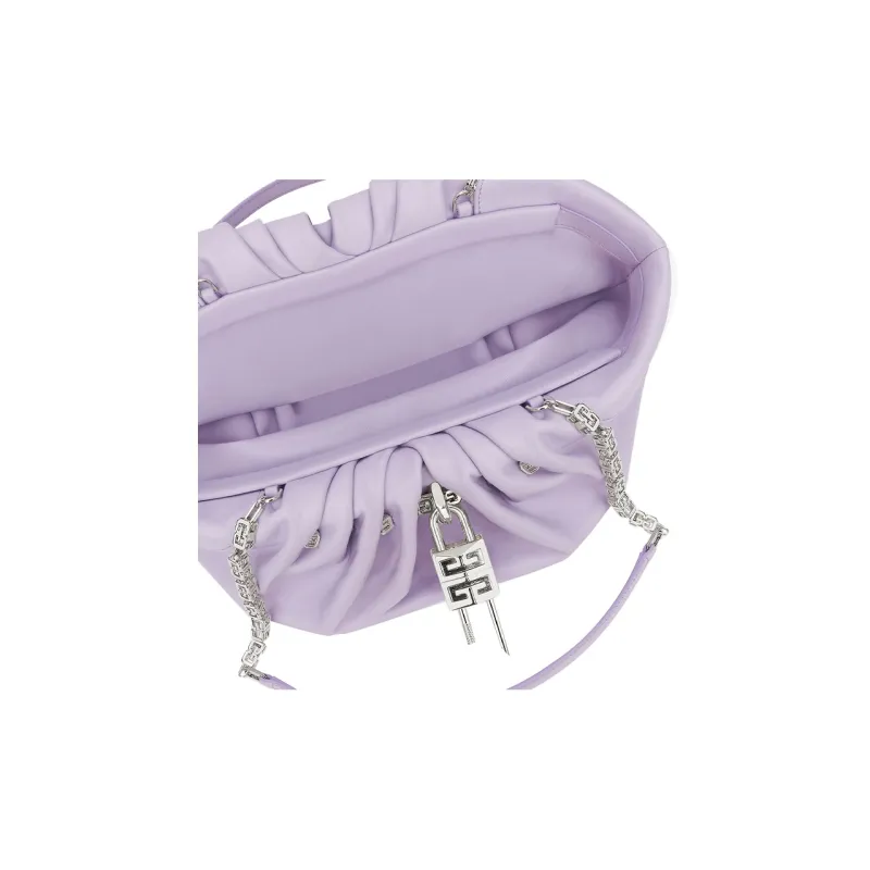 Givenchy 4G Pleated Soft Cow Leather Shoulder Bag Handbags Shoulder Bags Women's Light Purple-4