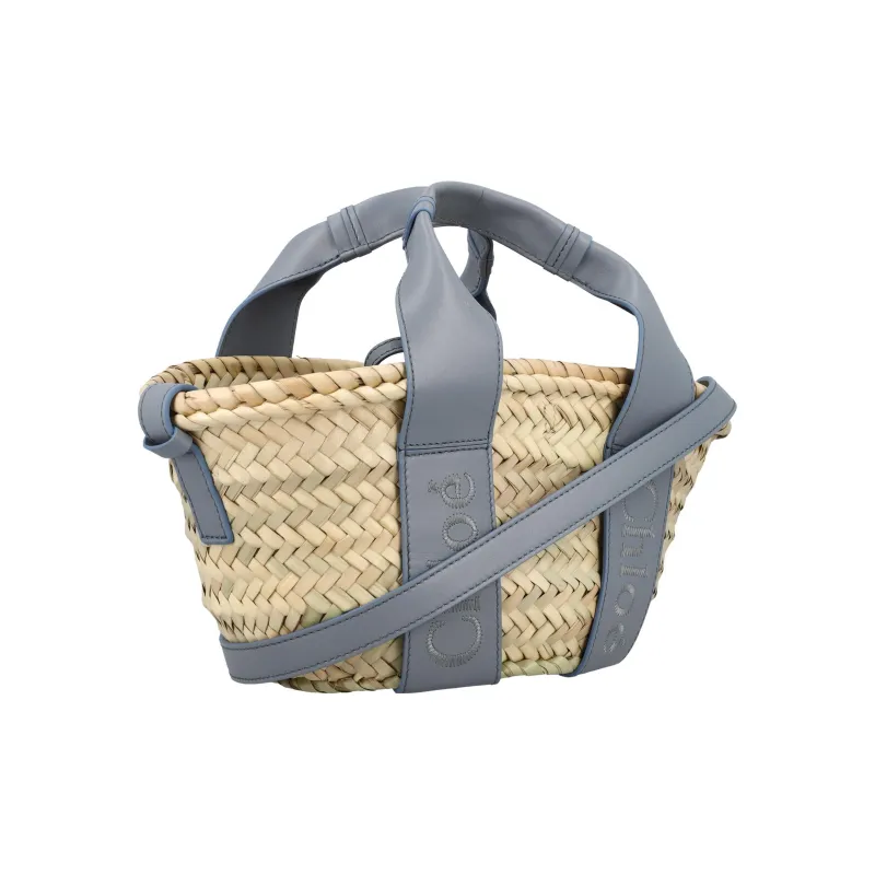 Chloe Leather Handbag Small Size Women's Khaki/Blue-1