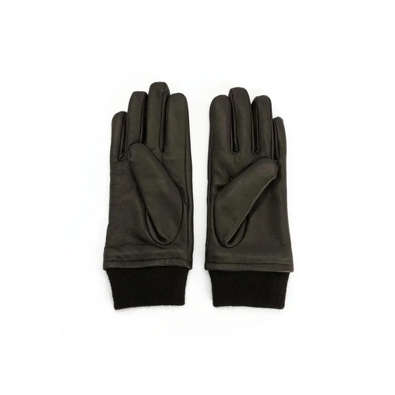 RICK OWENS Ribbed Leather Gloves-1
