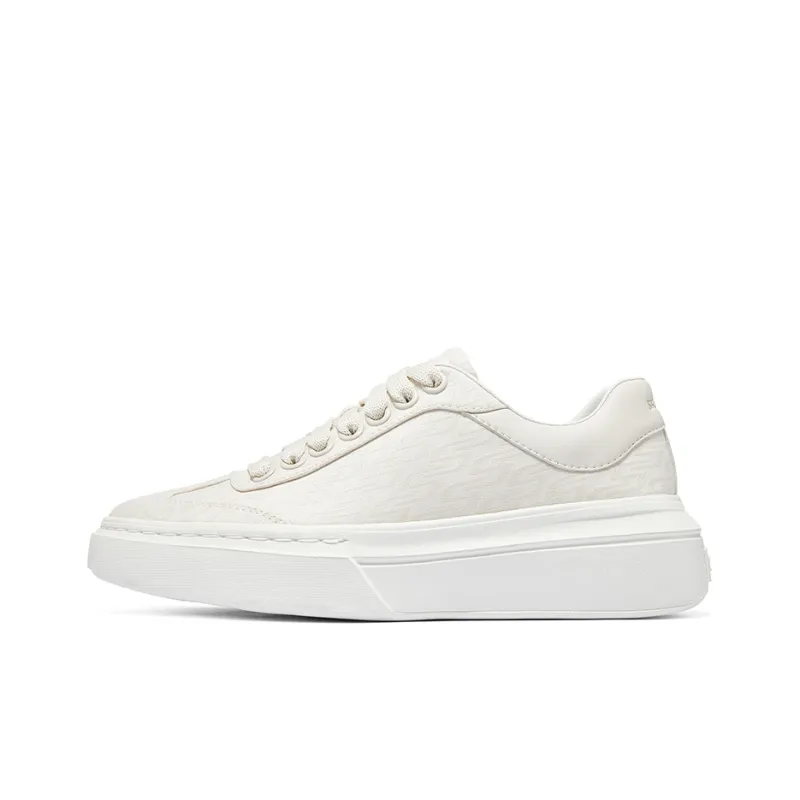 Skechers Anti Slip Wear Resistant Low Top Skateboard Shoes Women's White-0