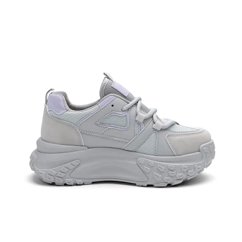 Warrior Sky Power Trendy And Cool Tire Shoes Low Top Casual Shoes Women's Gray Purple-1