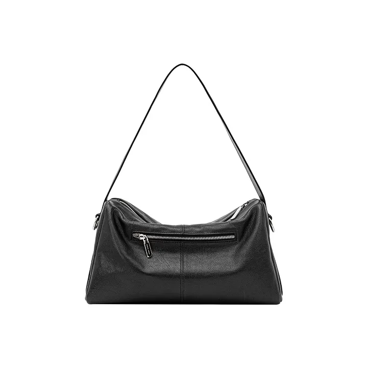 VANESSA HOGAN Cow Leather Crossbody Bag Shoulder Bag Large Size Women's Black-2