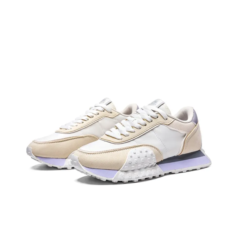 Kappa Cushioning Anti-Slip And Wear-Resistant Low-Top Casual Running Shoes Unisex White Khaki Brown Purple-2