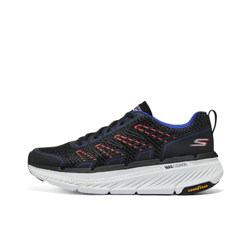 Skechers Cushioned Slip Resistant Low Top Running Shoes Men's Charcoal Black-0