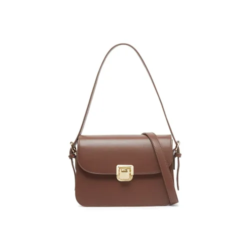 TUCANO PU Small Square Saddle Bag, Shoulder Bag, Handbag Small Size Women's Dark Brown