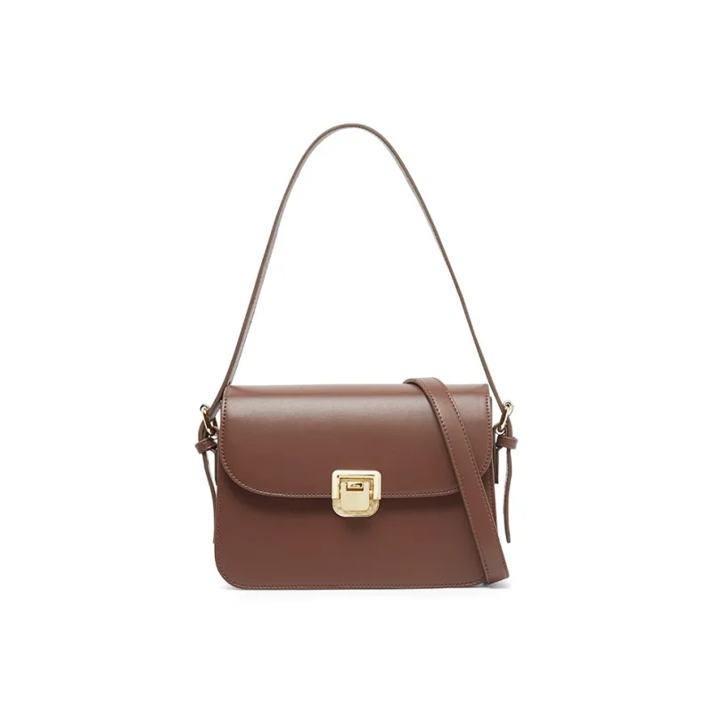 TUCANO PU Small Square Saddle Bag, Shoulder Bag, Handbag Small Size Women's Dark Brown-0