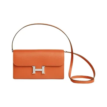 HERMES Constance To Go Epsom Calfskin Wallets Handheld Shoulder Bag Crossbody Bag Regular Women's 93 Orange Orange