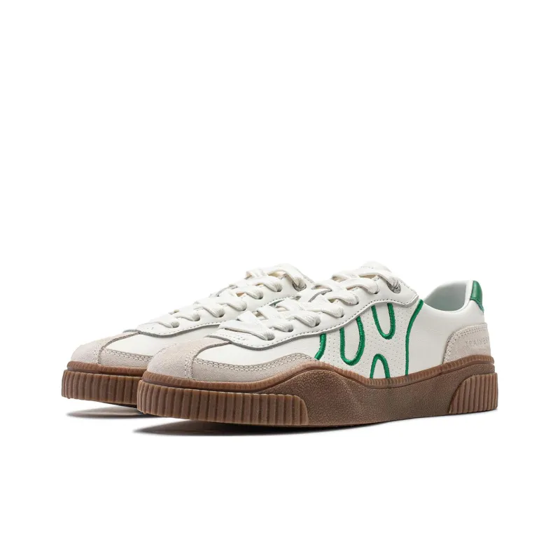 LiNing Yunchuan V2 Anti-Slip Wear-Resistant Low-Top Trendy Board Shoes Women's White Green-2