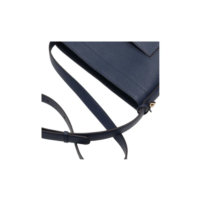 Delvau Pin Daily Chain Grain Soft Calfskin Bucket Bags Shoulder Bag Crossbody Bag Women's Dark Blue-4