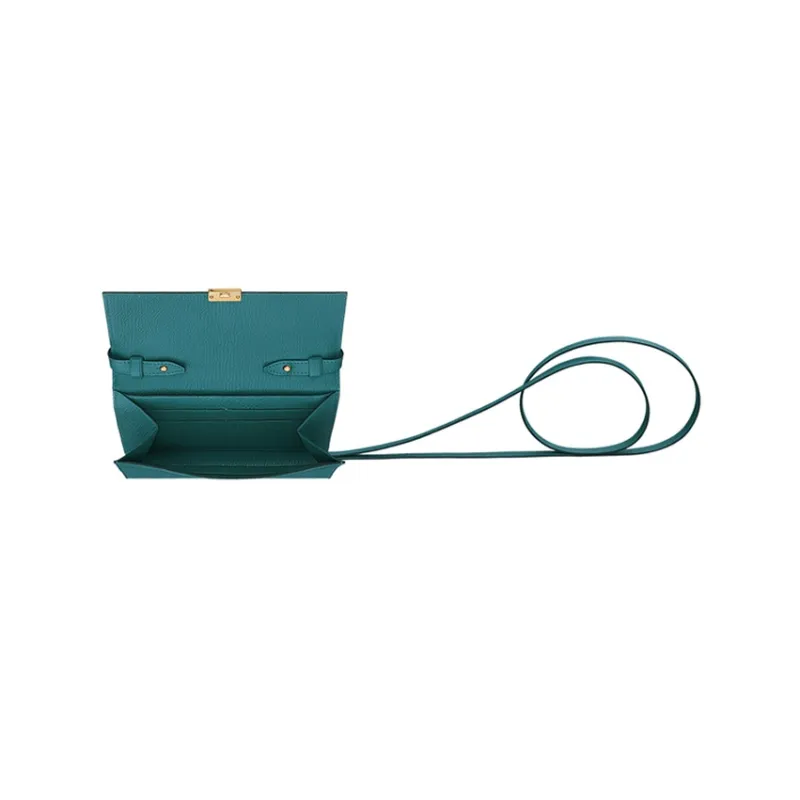 HERMES Clic Mysore Goat Skin Wallets Shoulder Bag Crossbody Bag Women's W0 Vert Bosphore Green-1