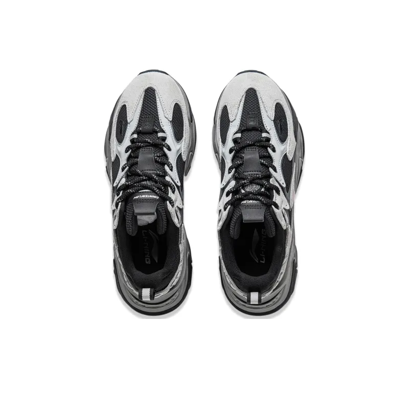 LiNing CF Tracing Collection Qianxing Strategy 2 Anti Slip Wear Resistant Low Top Casual Shoes Women's Black Gray-3