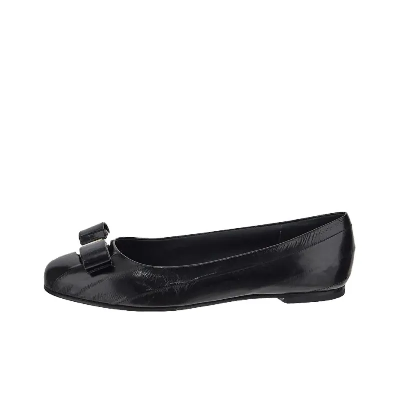 FERRAGAMO Vara Leather Ballerina Shoes-0