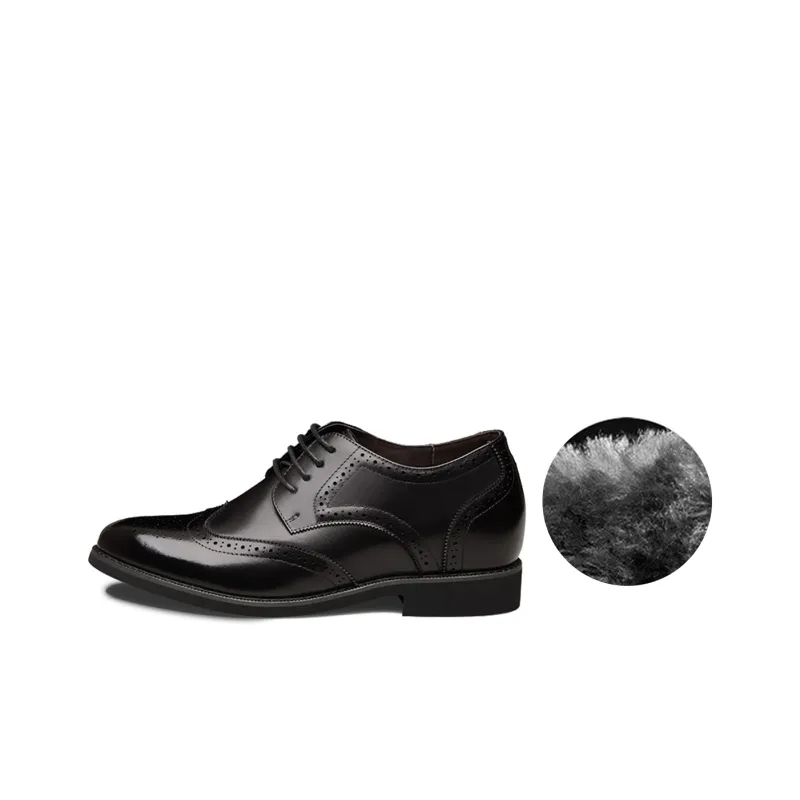 SULEGAO Dress Shoes Men Low Top Brown/Black-7