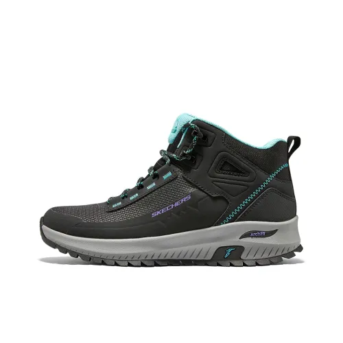 Skechers Cushioning Waterproof Mid Top Outdoor Shoes Women's Black Blue