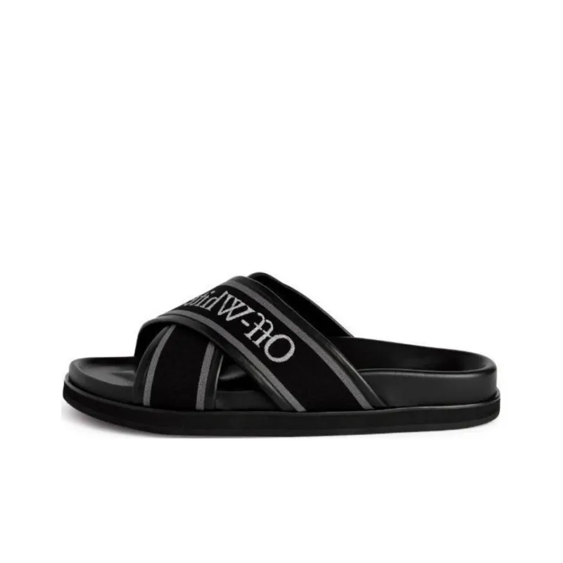 OFF WHITE Cloud Logo strap Crossover Slides-0