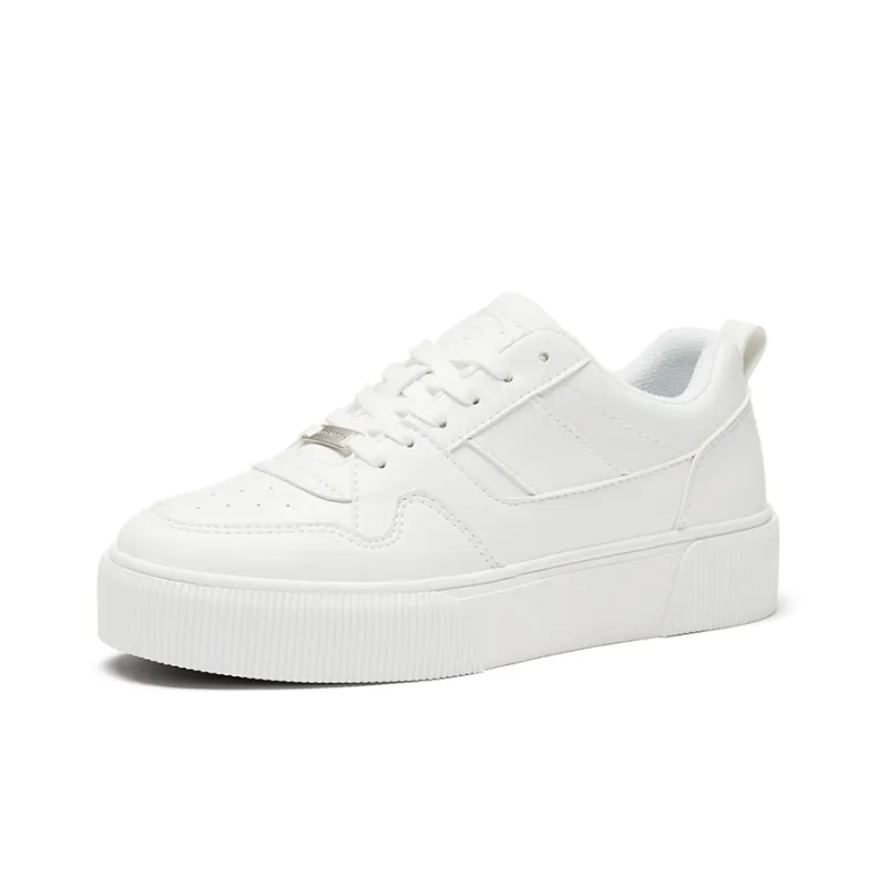 Rockfish Anti Slip Wear Resistant Low Top Skateboard Shoes Women's Pure White-1