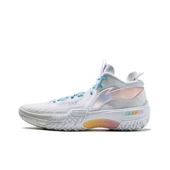LiNing Shudder Angel Cushioned Slip Resistant Mid Top Basketball Shoes Men's Standard White