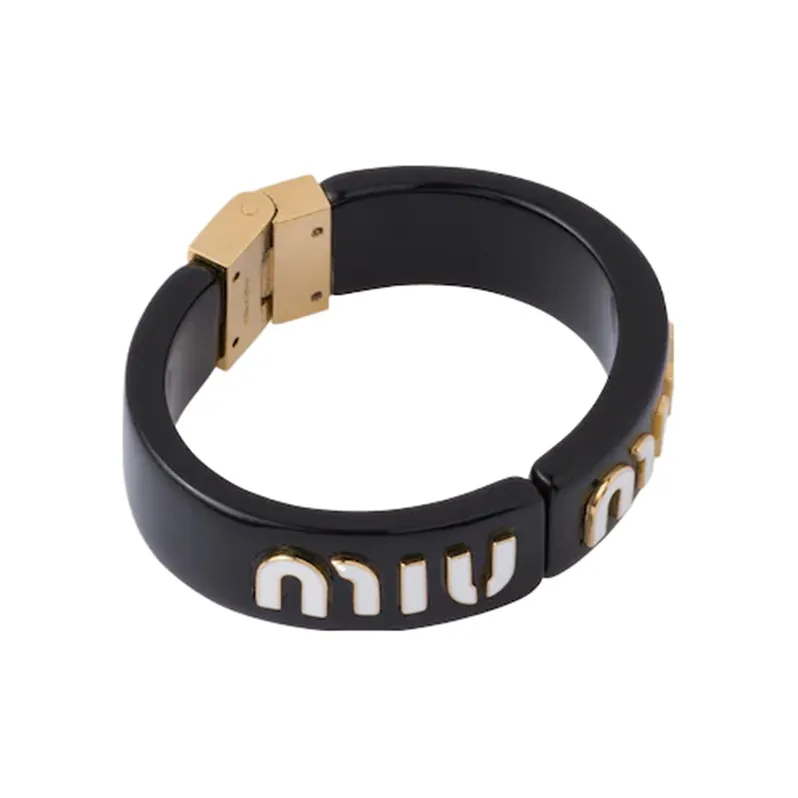 MIU MIU Metal Wristbands Women's Black-1
