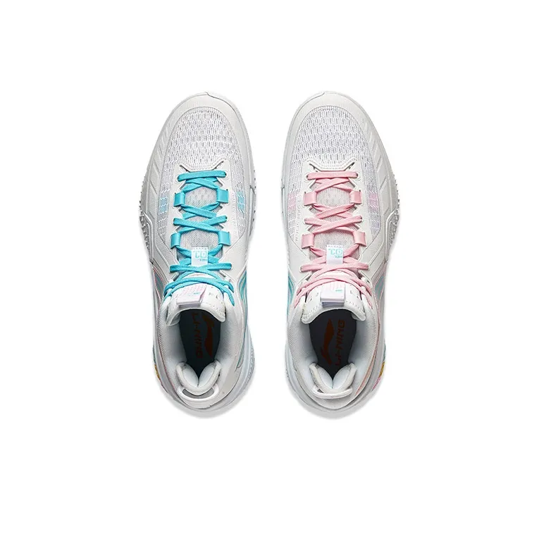 LiNing Shudder Angel Cushioned Slip Resistant Mid Top Basketball Shoes Men's Standard White-2