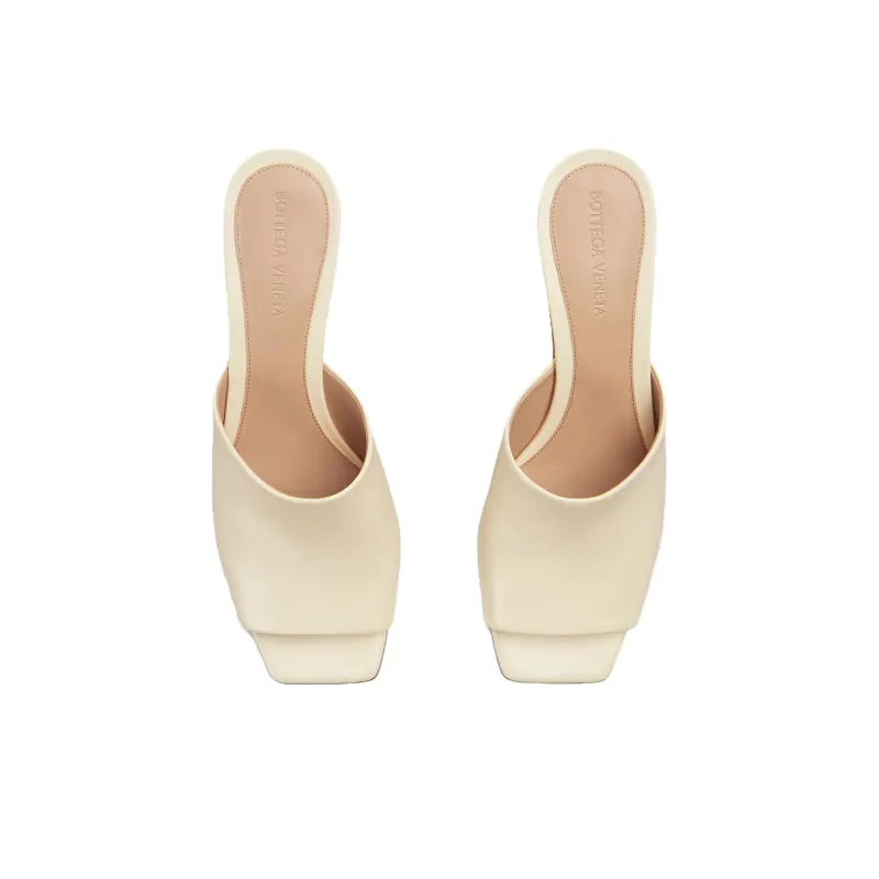 Bottega Veneta Knot Genuine Leather Sole Quiet Slide Slippers Women's Beige-2