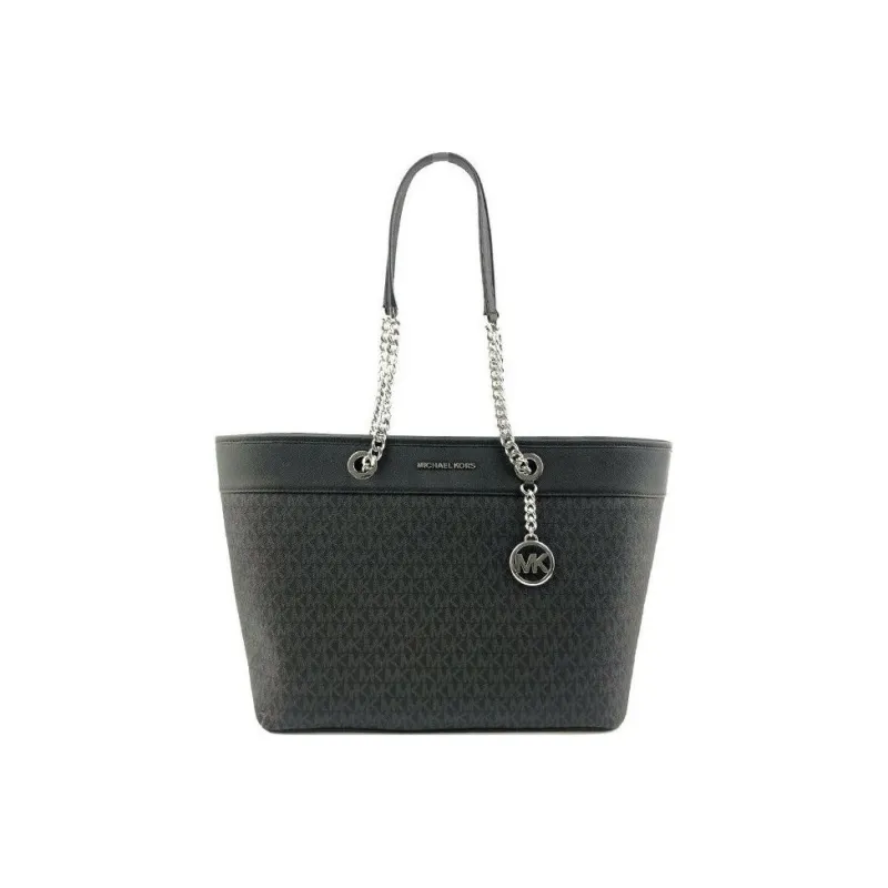 MICHAEL KORS Shania PVC With Skin Tote Bag Shopping Bag Handbag Shoulder Bag Women's Black-0