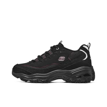 Skechers D'LITES Anti Slip Wear Resistant Low Top Chunky Sneakers Women's Black Purple