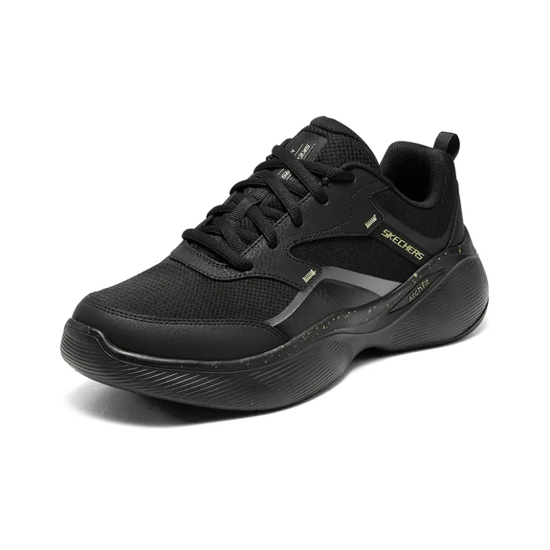 Skechers Cushioned Wear Resistant Impact Resistant Low Top Running Shoes Men's Black-2
