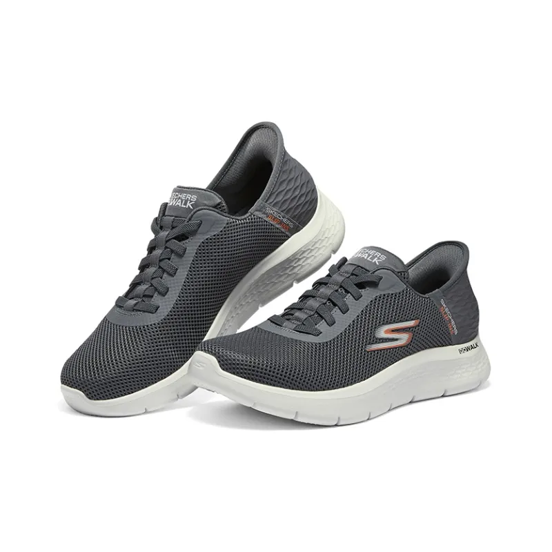 Skechers Go Walk Fle Anti Slip Wear Resistant Low Top Running Shoes Men's Gray-3