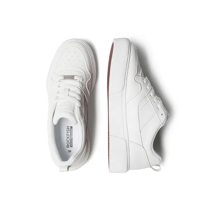 Rockfish Anti Slip Wear Resistant Low Top Skateboard Shoes Women's Pure White-2