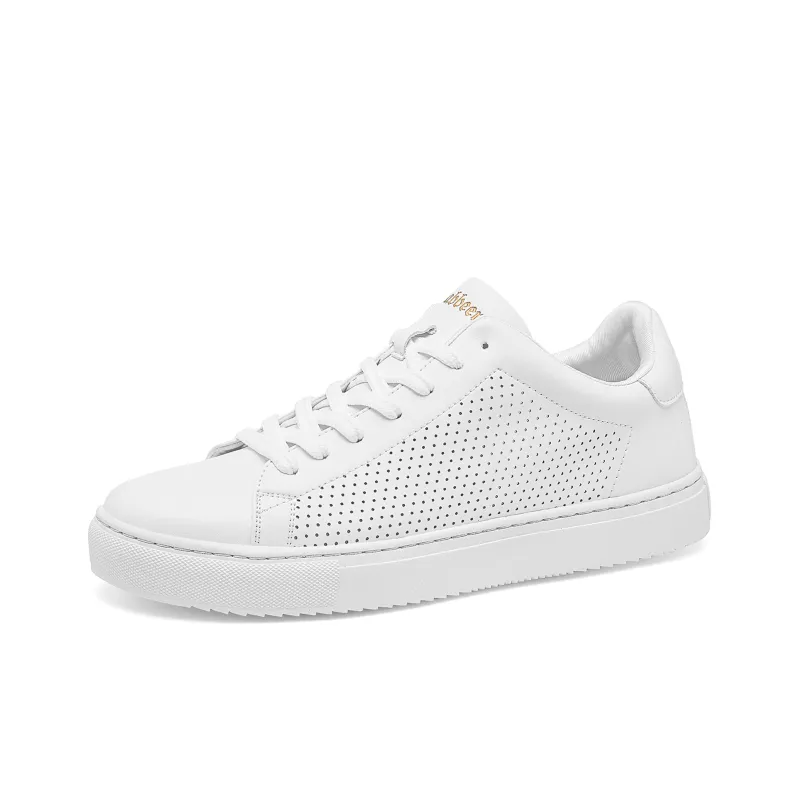 Cabbeen Versatile Trendy Casual Lightweight And Breathable Low Top Skateboard Shoes Men's White-2