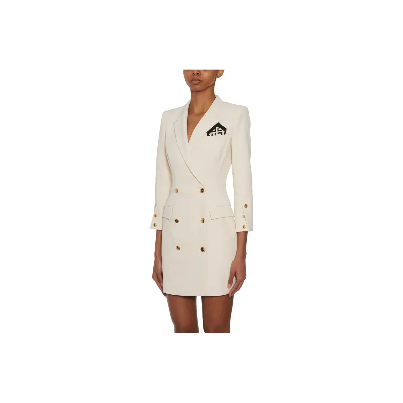 Elisabetta Franchi Long-Sleeved Dresses Women's White-2