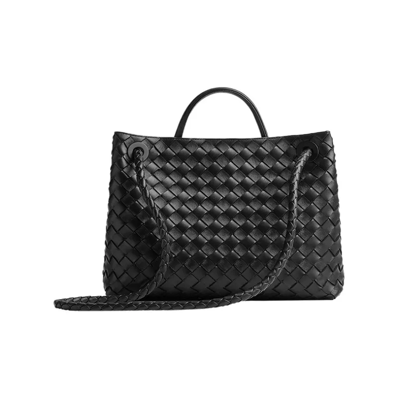 Bottega Veneta Andiamo Series Sheepskin Shoulder Bag Crossbody Bag Handbag Medium Size Women's Black-2