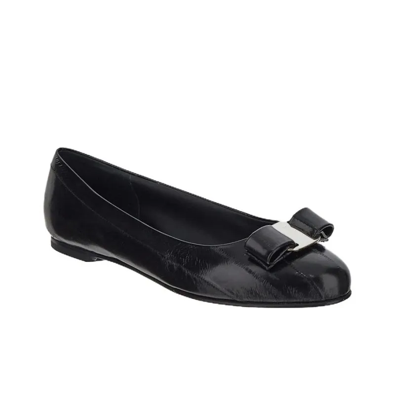 FERRAGAMO Vara Leather Ballerina Shoes-2