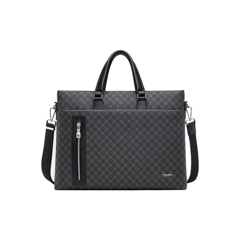GOLDLION PVC Laptop Bag Handbag Large Size Men's Black-0