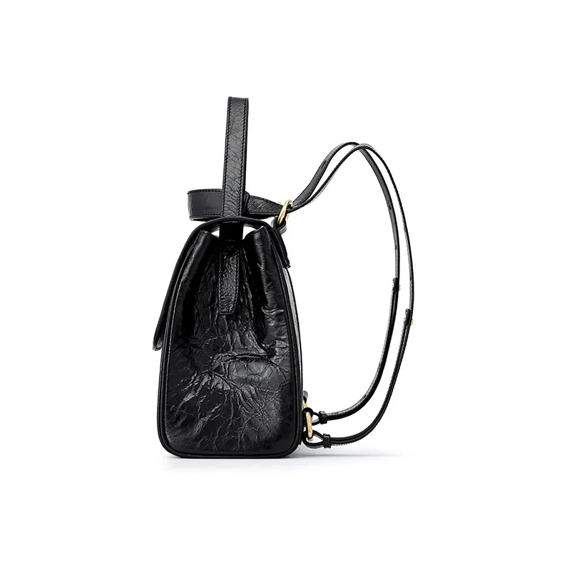 FION Cow Leather Portable One Shoulder Backpack Women's-4