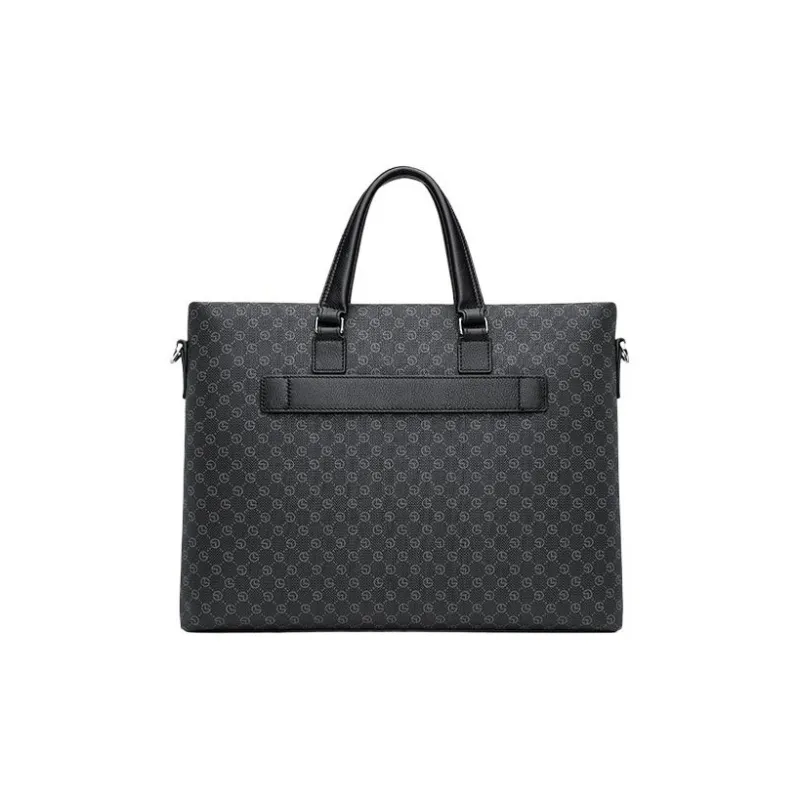GOLDLION PVC Laptop Bag Handbag Large Size Men's Black-6