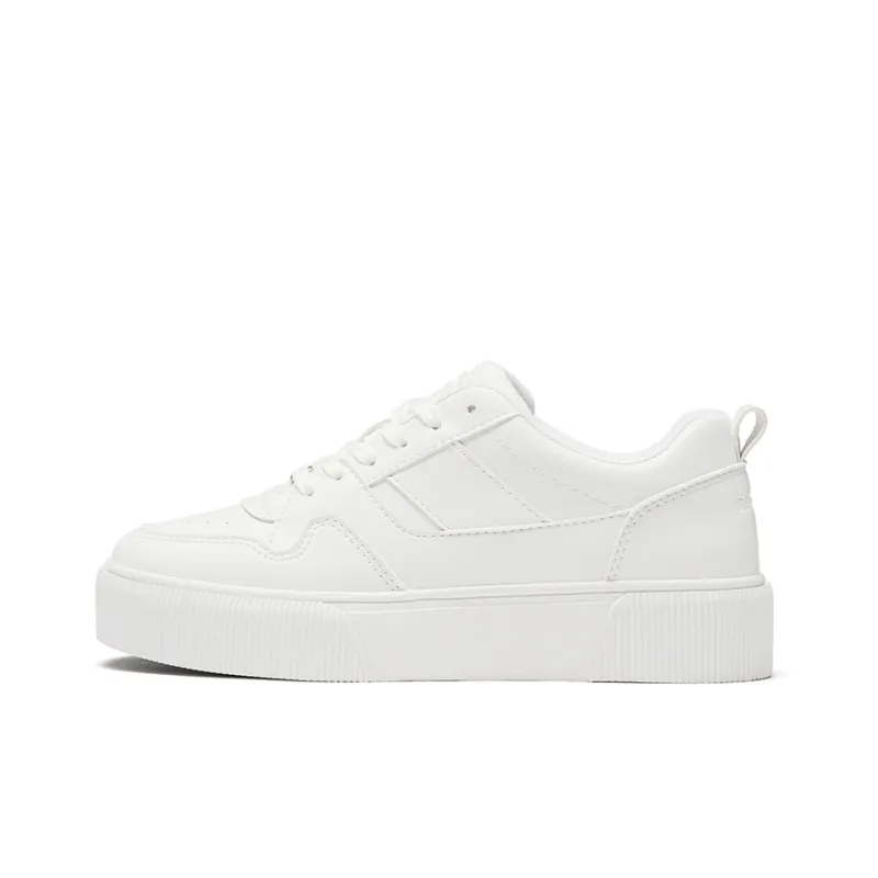 Rockfish Anti Slip Wear Resistant Low Top Skateboard Shoes Women's Pure White-0